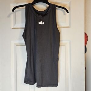 Diadem Court Essentials Large Gray Compression Racerback Tank